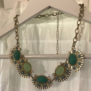 Gold & Turquoise Statement Necklace